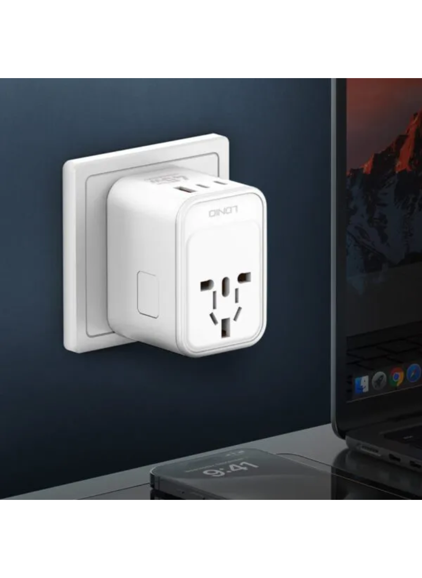 LDNIO Z8 GaN 45W Universal Travel Adapter – All-in-One Fast Charging Power Adapter