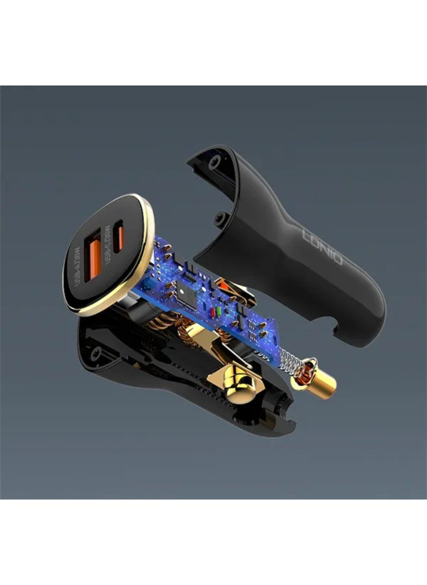 LDNIO C103 60W PD + QC Super Fast Car Charger – Dual Port USB Adapter