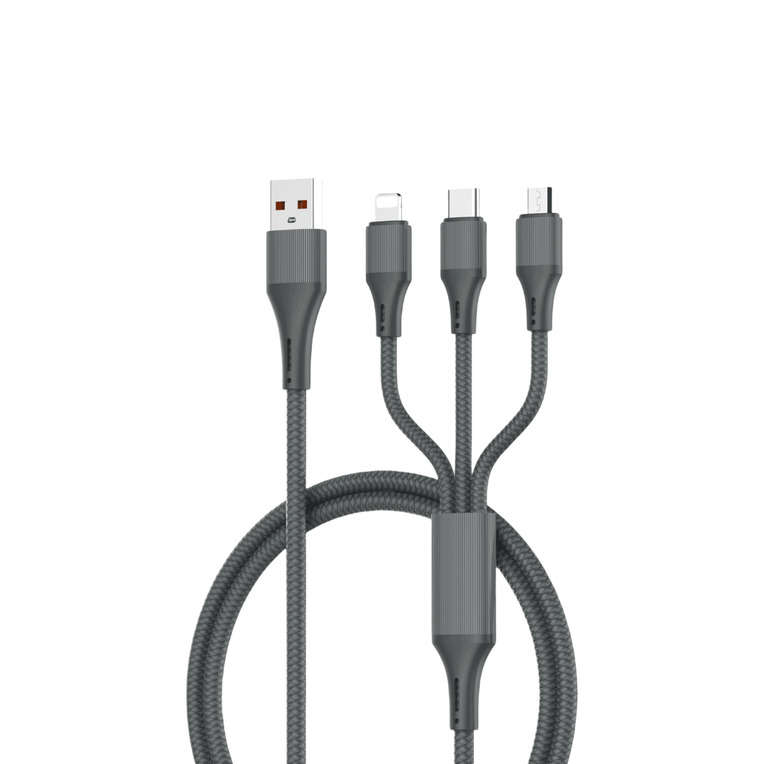 LDNIO LC97U 3-in-1 100W Fast Charging Cable – Multi-Device Power Cable