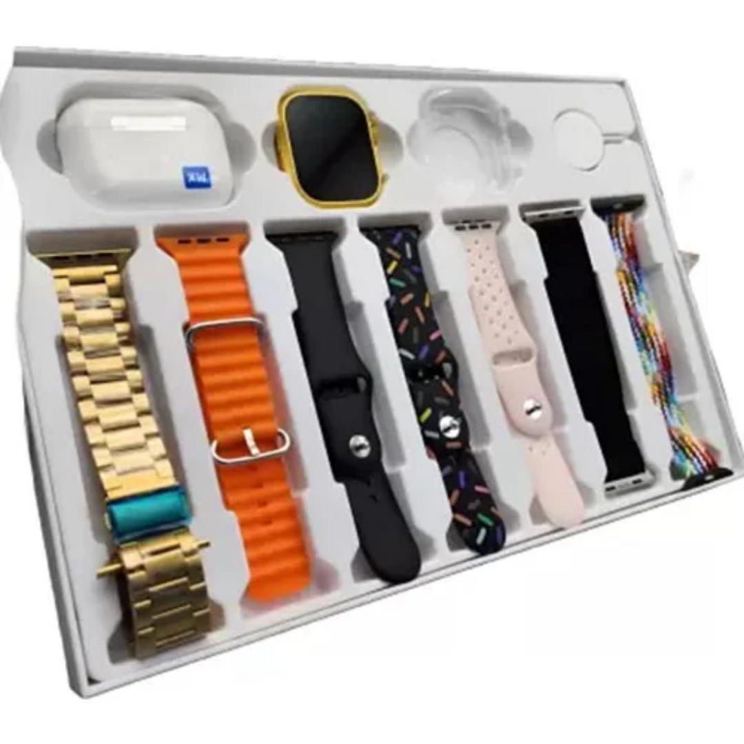 7-in-1 Ultra Smart Watch with Wireless Pods – Complete Combo Pack