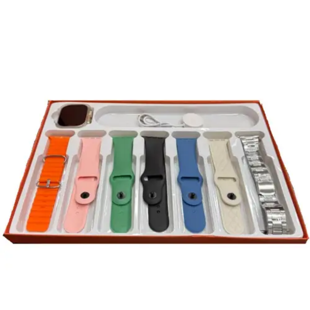7-in-1 Ultra 3 Smart Watch Combo – Bluetooth Calling & Accessory Set