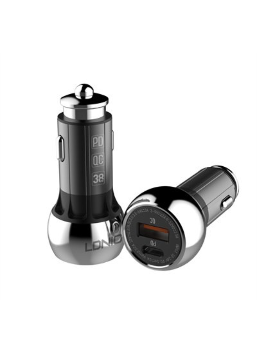 LDNIO C1 38W PD + QC3.0 Fast Car Charger – USB-C to USB-C Cable Included