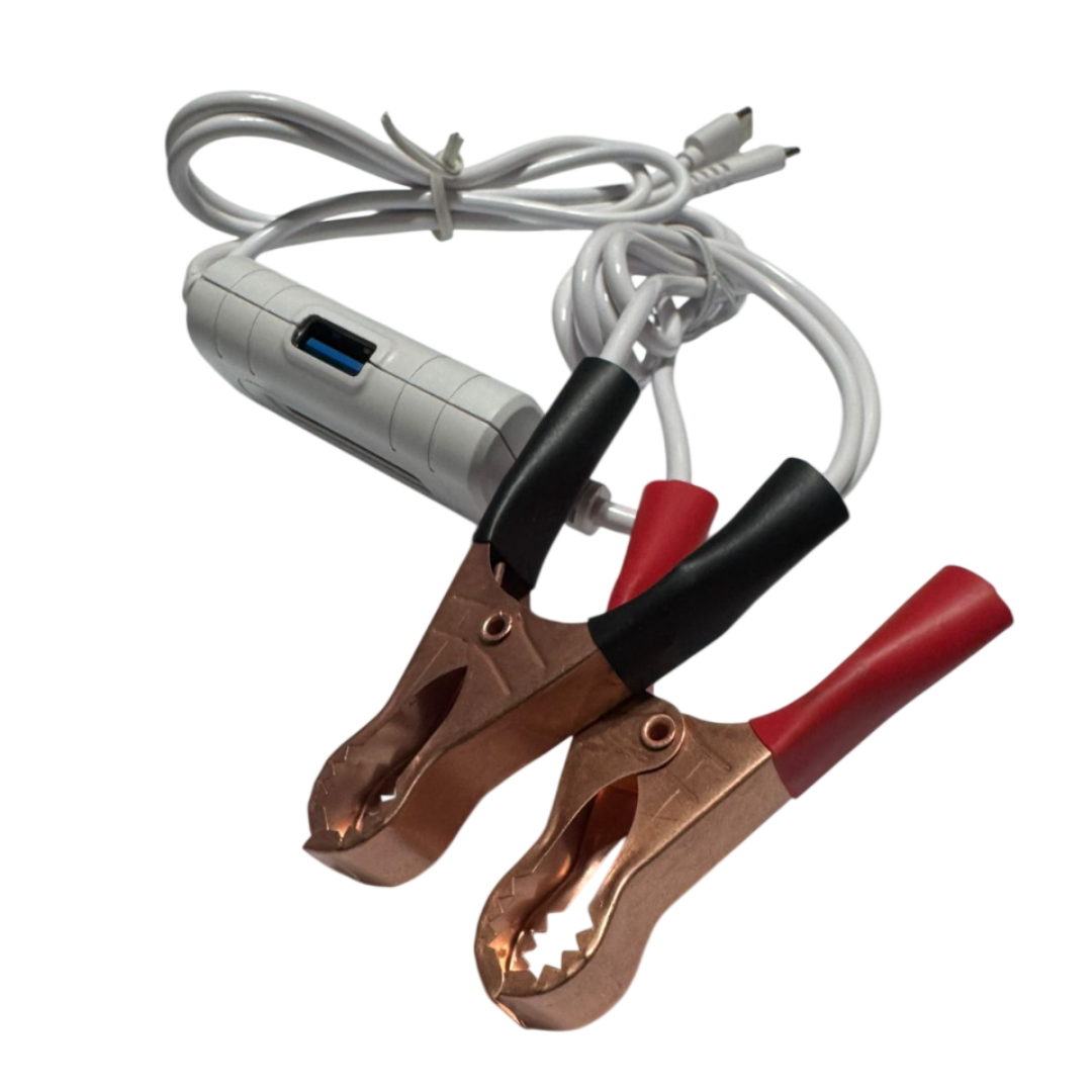 HK 2-in-1 DC Clip Charger – Dual Output Power Charging Cable