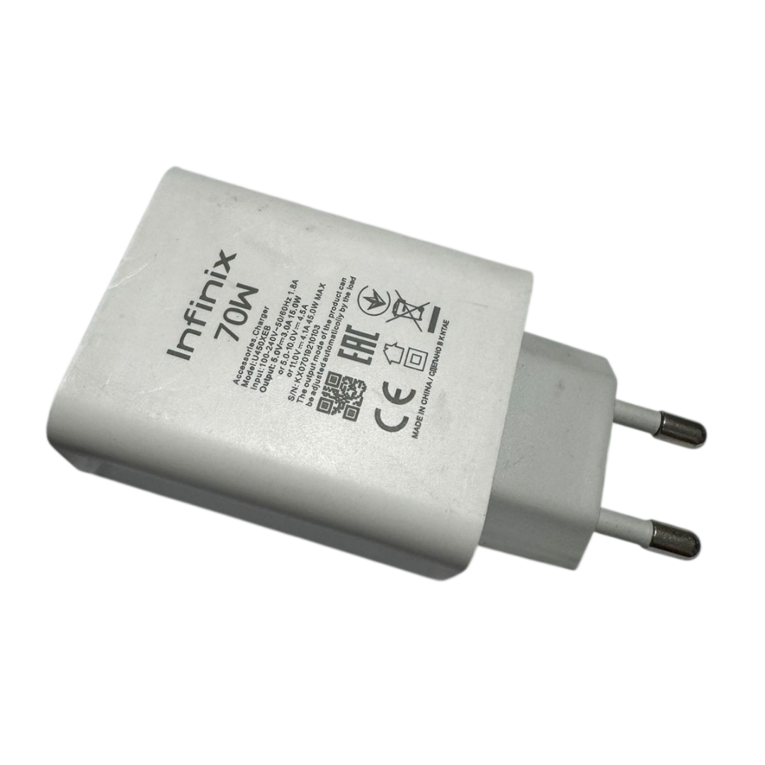 Infinix 70W Fast Charging Power Adapter – High-Speed Wall Charger