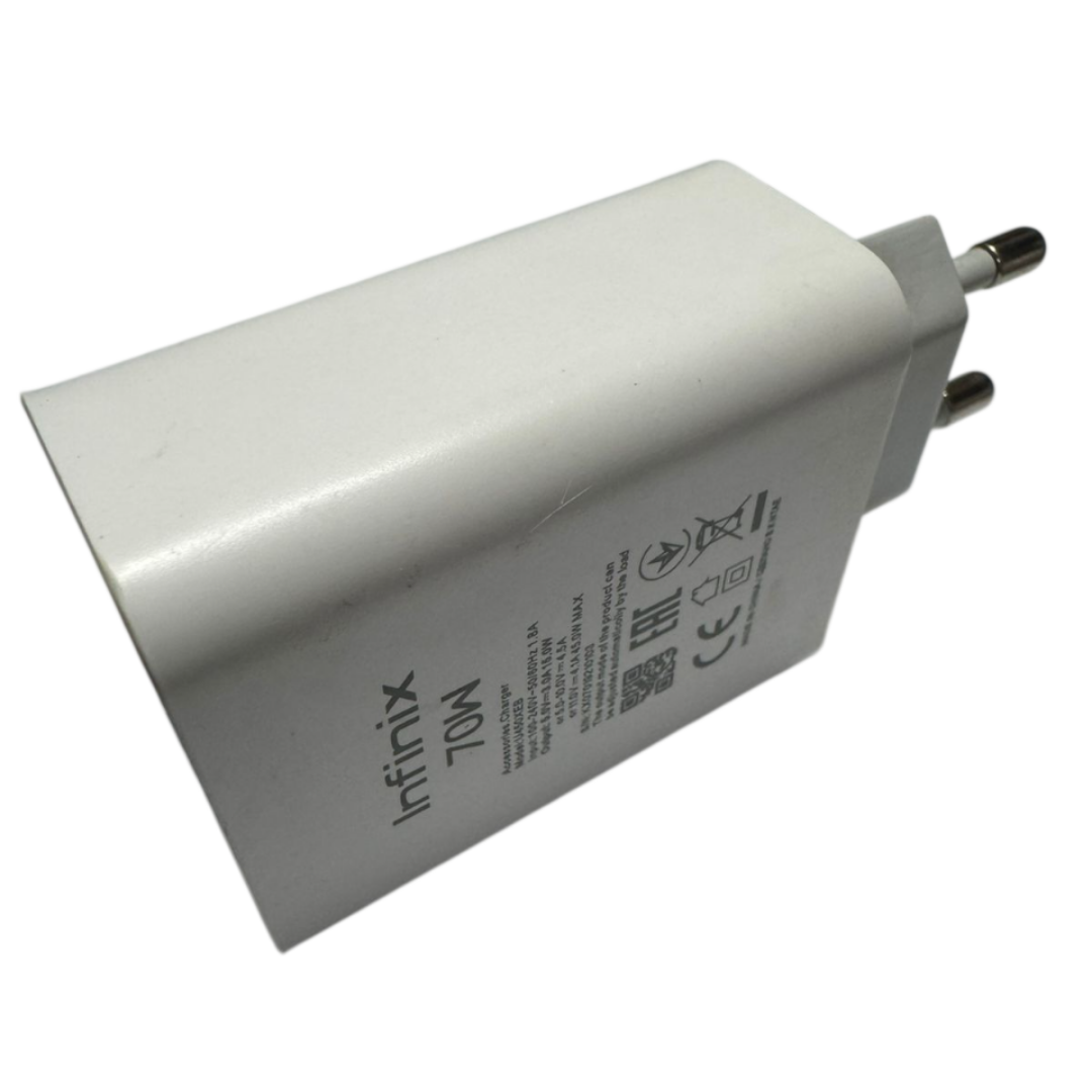 Infinix 70W Fast Charging Power Adapter – High-Speed Wall Charger