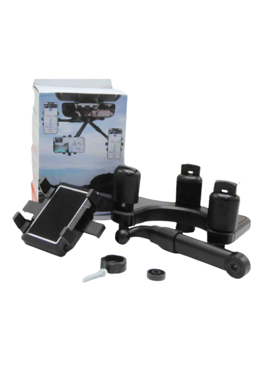 Universal 360° Car Rearview Mirror Phone Holder – Adjustable Mount for Safe Driving