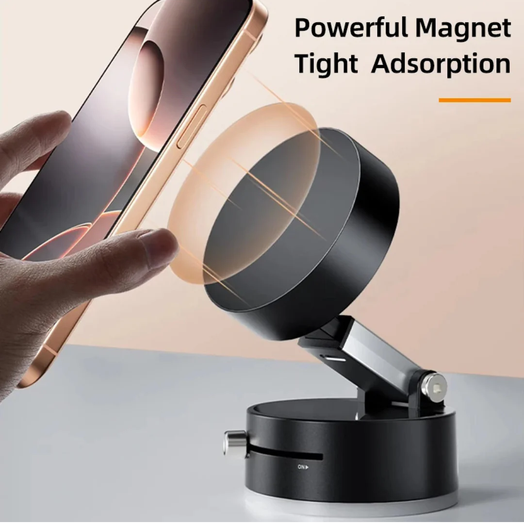 Vacuum Magnetic Windshield Phone Holder (Black) – Strong Suction Car Mount