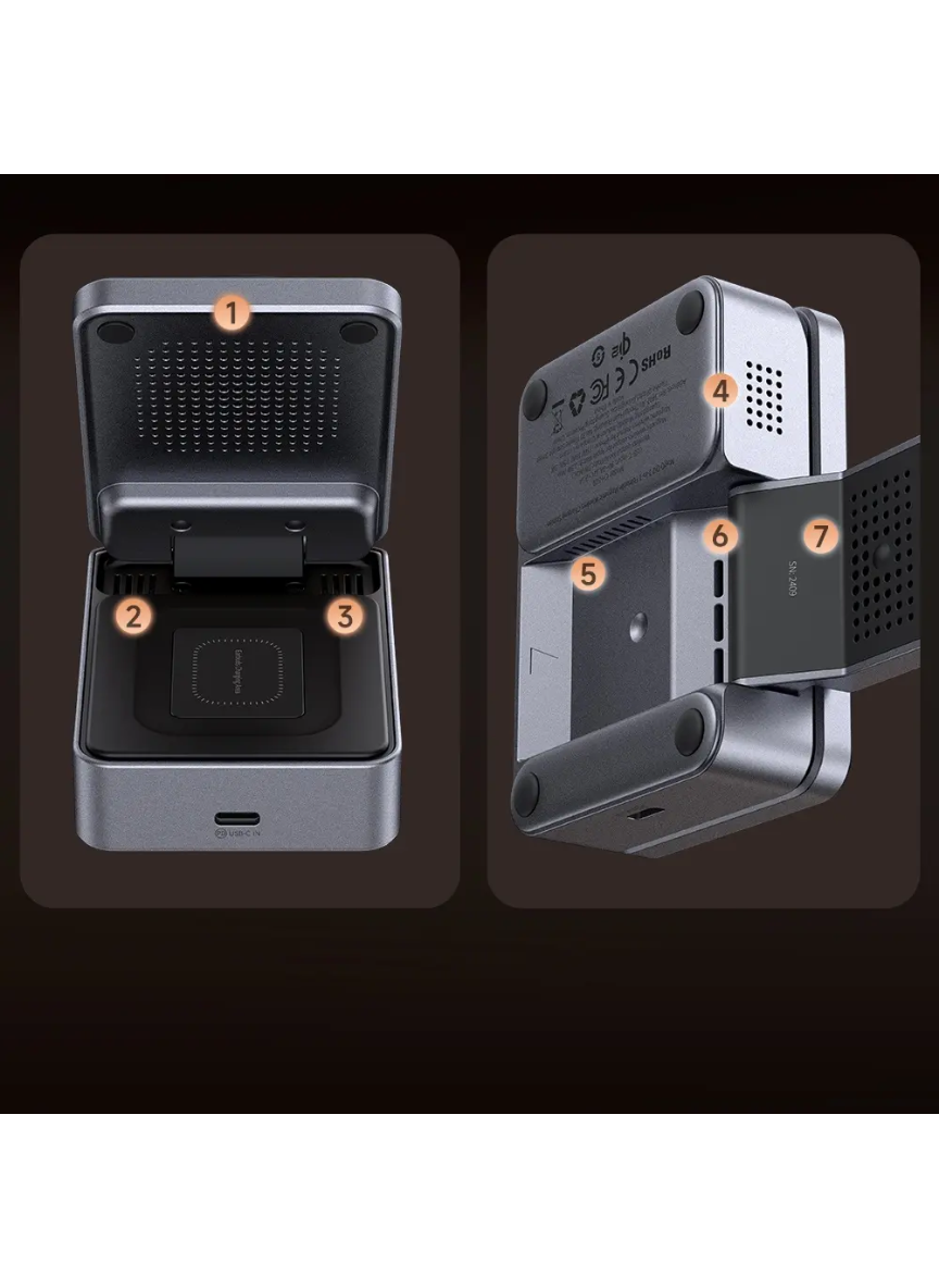 CH-5192 15W MagQ Qi2 3-in-1 Foldable Wireless Charging Station