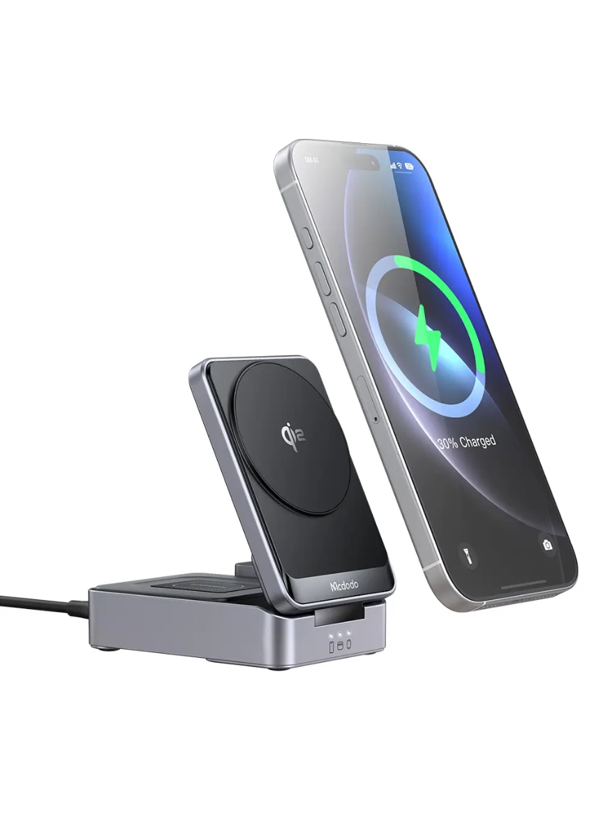 CH-5192 15W MagQ Qi2 3-in-1 Foldable Wireless Charging Station