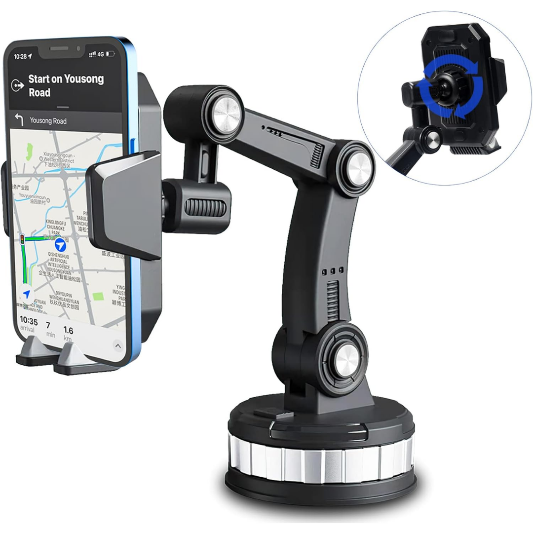 Universal One-Button Pop-Up Phone Holder – Adjustable Car Mount for Smartphones