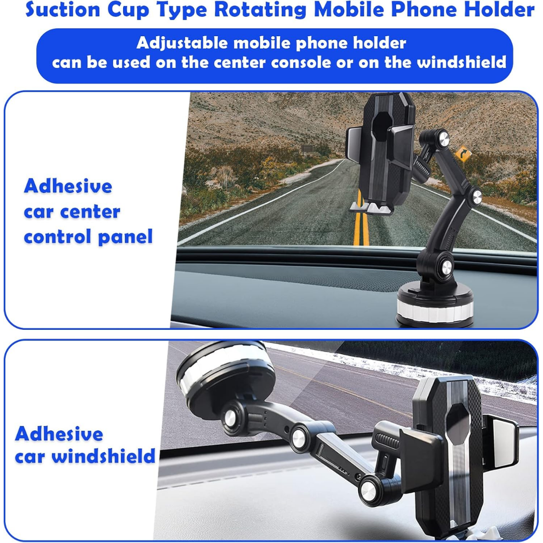 Universal One-Button Pop-Up Phone Holder – Adjustable Car Mount for Smartphones