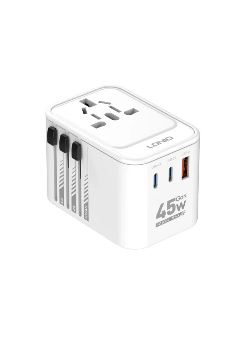 LDNIO Z8 GaN 45W Universal Travel Adapter – All-in-One Fast Charging Power Adapter
