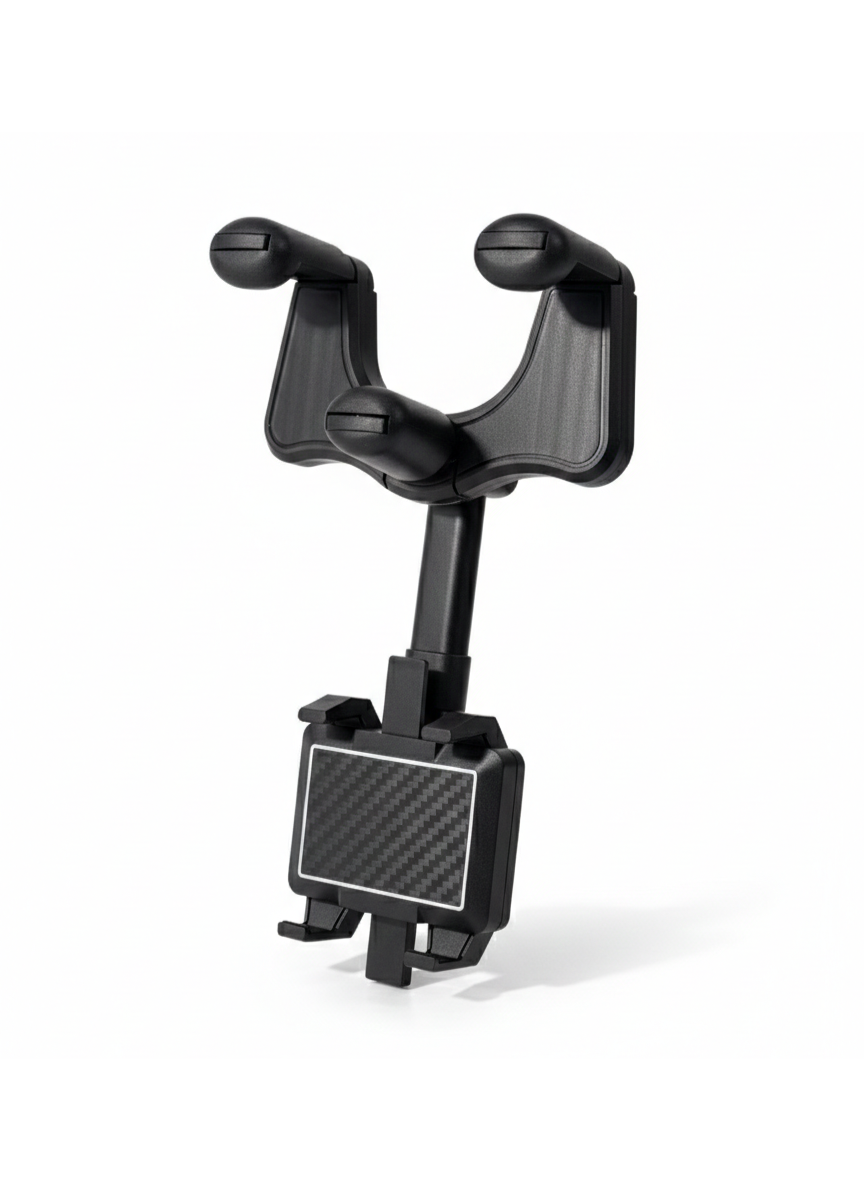 Universal 360° Car Rearview Mirror Phone Holder – Adjustable Mount for Safe Driving