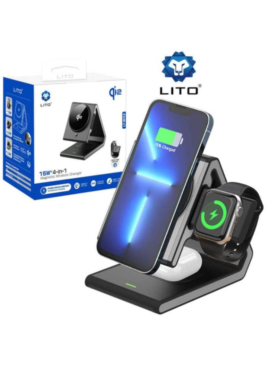 LT-W02 Qi2 15W 4-in-1 Magnetic Wireless Charging Station