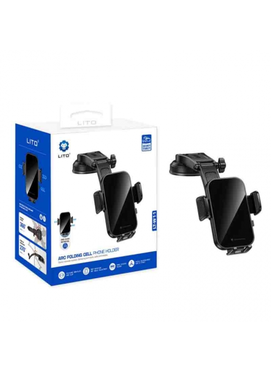 LT-W11 One-Click Lock & Suction Grip Universal Car Phone Holder