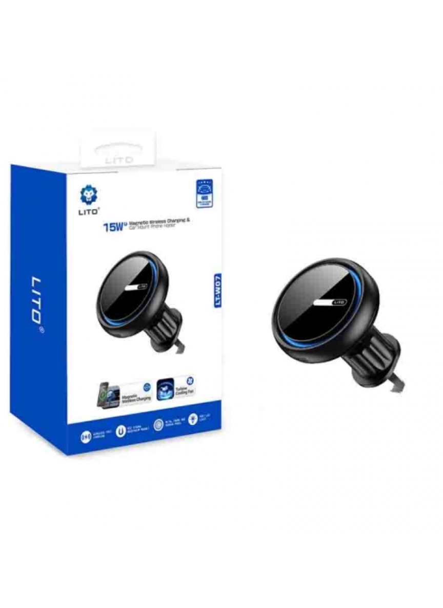 LT-W07 15W Magnetic Wireless Charging Car Mount – Fast Charge Phone Holder